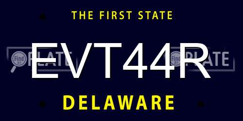 EVT44R Delaware License Plate