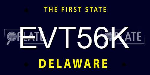 EVT56K Delaware License Plate