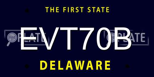 EVT70B Delaware License Plate