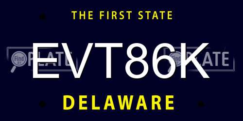 EVT86K Delaware License Plate