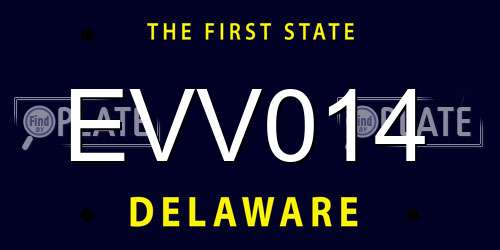 EVV014 Delaware License Plate