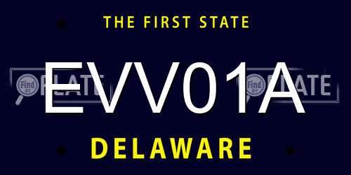 EVV01A Delaware License Plate
