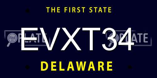 EVXT34 Delaware License Plate