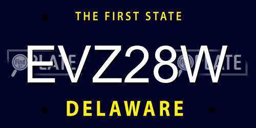 EVZ28W Delaware License Plate