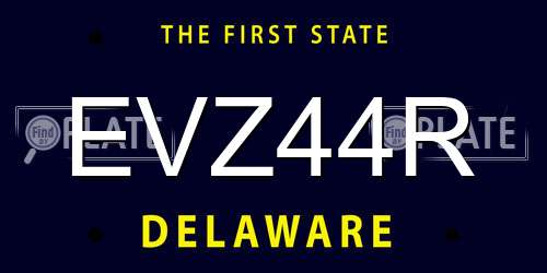 EVZ44R Delaware License Plate
