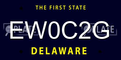 EW0C2G Delaware License Plate