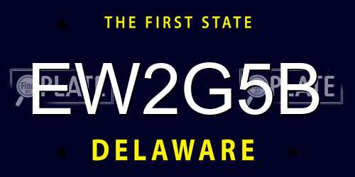 EW2G5B Delaware License Plate