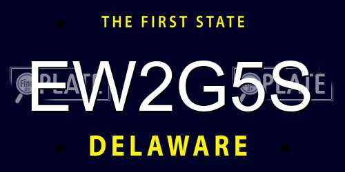 EW2G5S Delaware License Plate