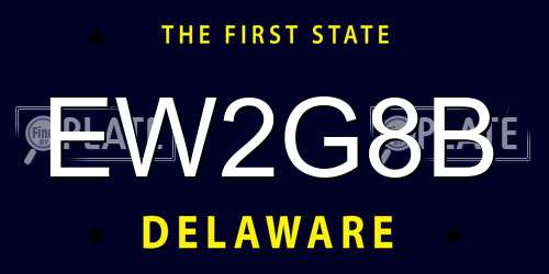 EW2G8B Delaware License Plate