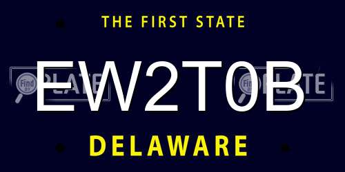 EW2T0B Delaware License Plate