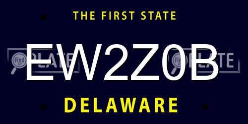 EW2Z0B Delaware License Plate