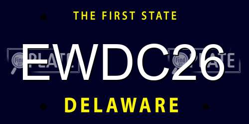 EWDC26 Delaware License Plate