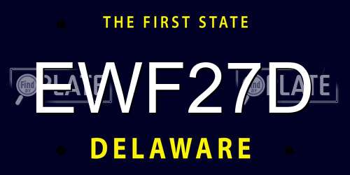 EWF27D Delaware License Plate