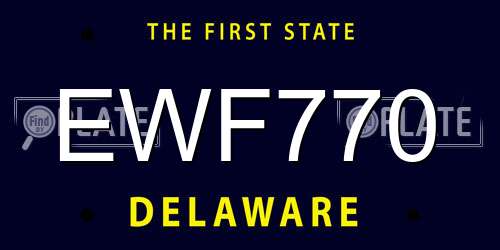 EWF770 Delaware License Plate