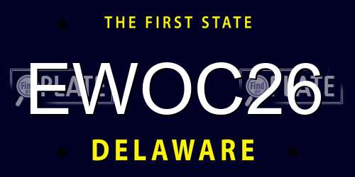 EWOC26 Delaware License Plate
