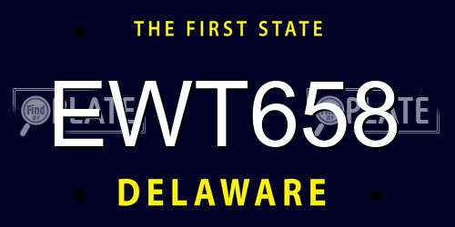 EWT658 Delaware License Plate