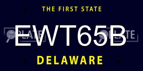 EWT65B Delaware License Plate