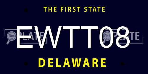 EWTT08 Delaware License Plate