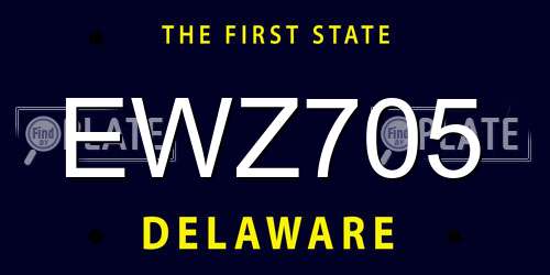 EWZ705 Delaware License Plate