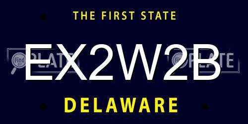 EX2W2B Delaware License Plate
