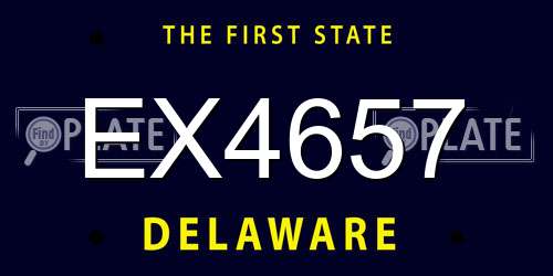 EX4657 Delaware License Plate
