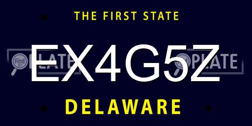 EX4G5Z Delaware License Plate