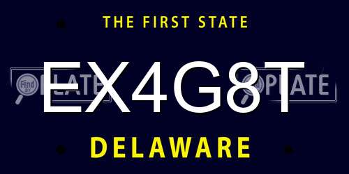 EX4G8T Delaware License Plate