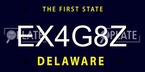 EX4G8Z Delaware License Plate