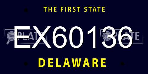 EX60136 Delaware License Plate