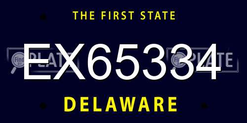 EX65334 Delaware License Plate