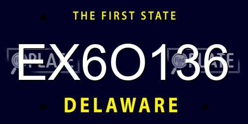EX6O136 Delaware License Plate