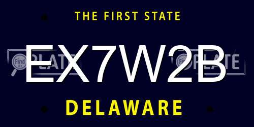 EX7W2B Delaware License Plate
