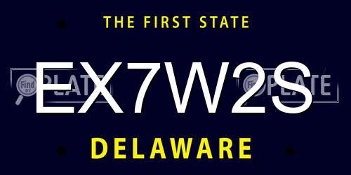 EX7W2S Delaware License Plate