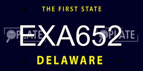 EXA652 Delaware License Plate