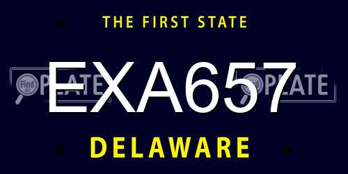 EXA657 Delaware License Plate