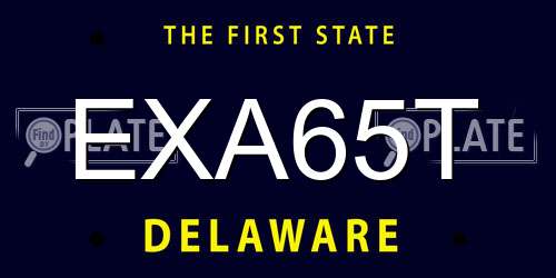 EXA65T Delaware License Plate