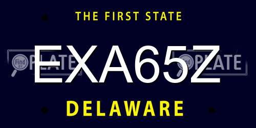 EXA65Z Delaware License Plate