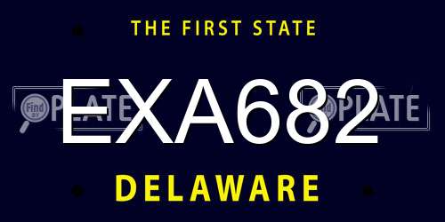 EXA682 Delaware License Plate