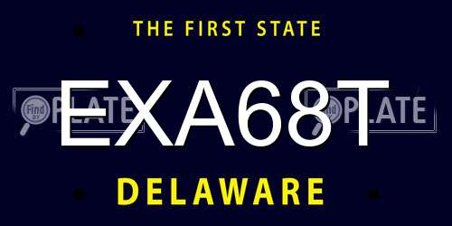 EXA68T Delaware License Plate