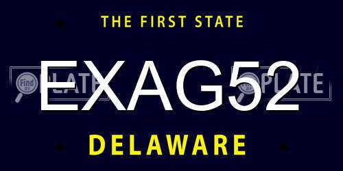 EXAG52 Delaware License Plate