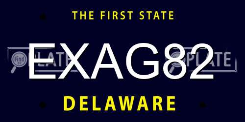 EXAG82 Delaware License Plate