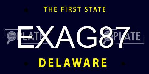 EXAG87 Delaware License Plate