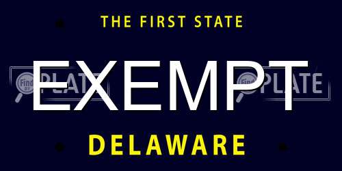 EXEMPT Delaware License Plate