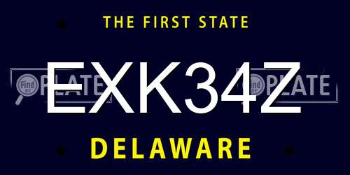 EXK34Z Delaware License Plate