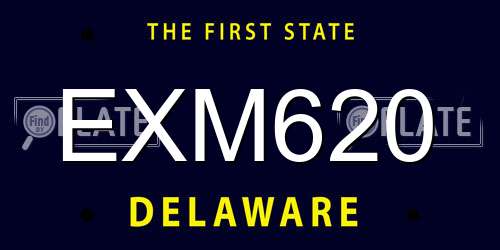 EXM620 Delaware License Plate