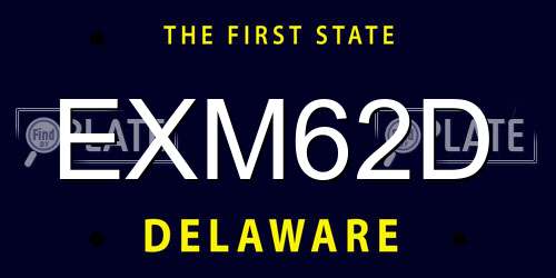 EXM62D Delaware License Plate