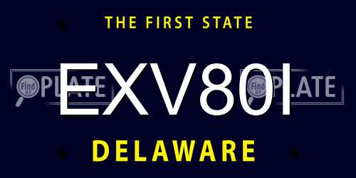 EXV80I Delaware License Plate