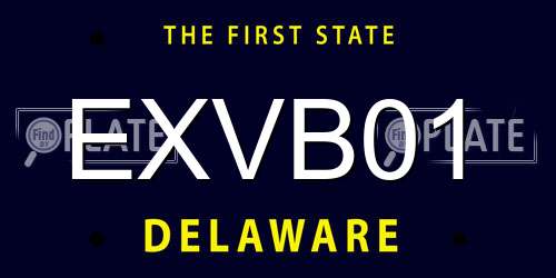 EXVB01 Delaware License Plate