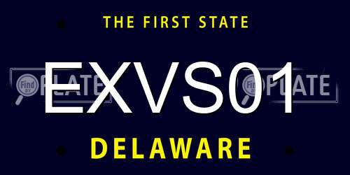 EXVS01 Delaware License Plate
