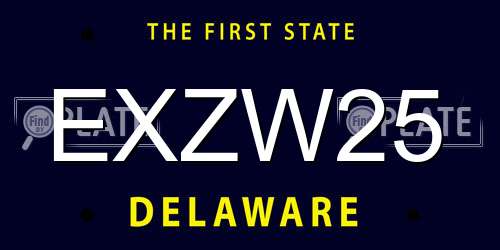 EXZW25 Delaware License Plate